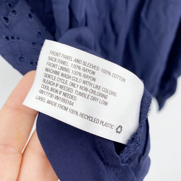 Womens XXL A New Day Navy Eyelet Square Neck Top - Picture 8 of 8